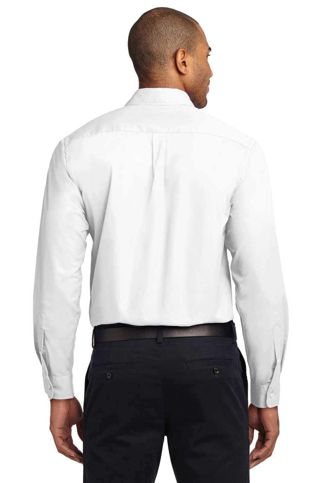 Port Authority S608ES Extended Size Long Sleeve Easy Care Shirt - White Light Stone - HIT a Double - 2