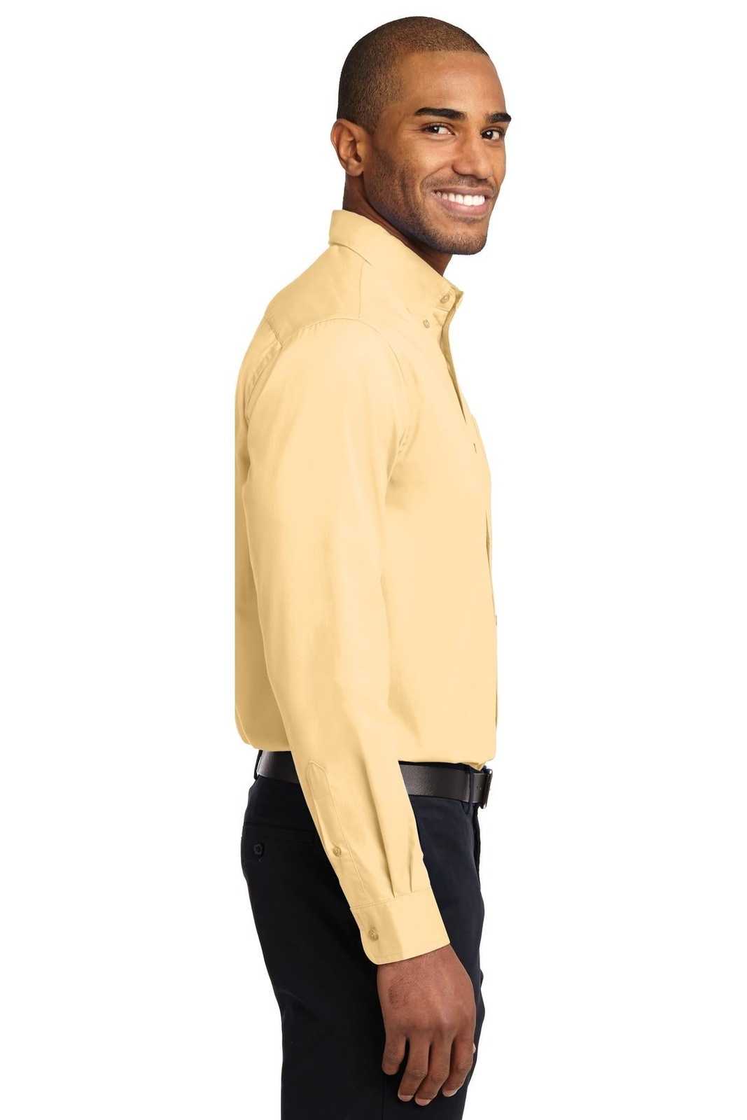 Port Authority S608ES Extended Size Long Sleeve Easy Care Shirt - Yellow - HIT a Double - 3