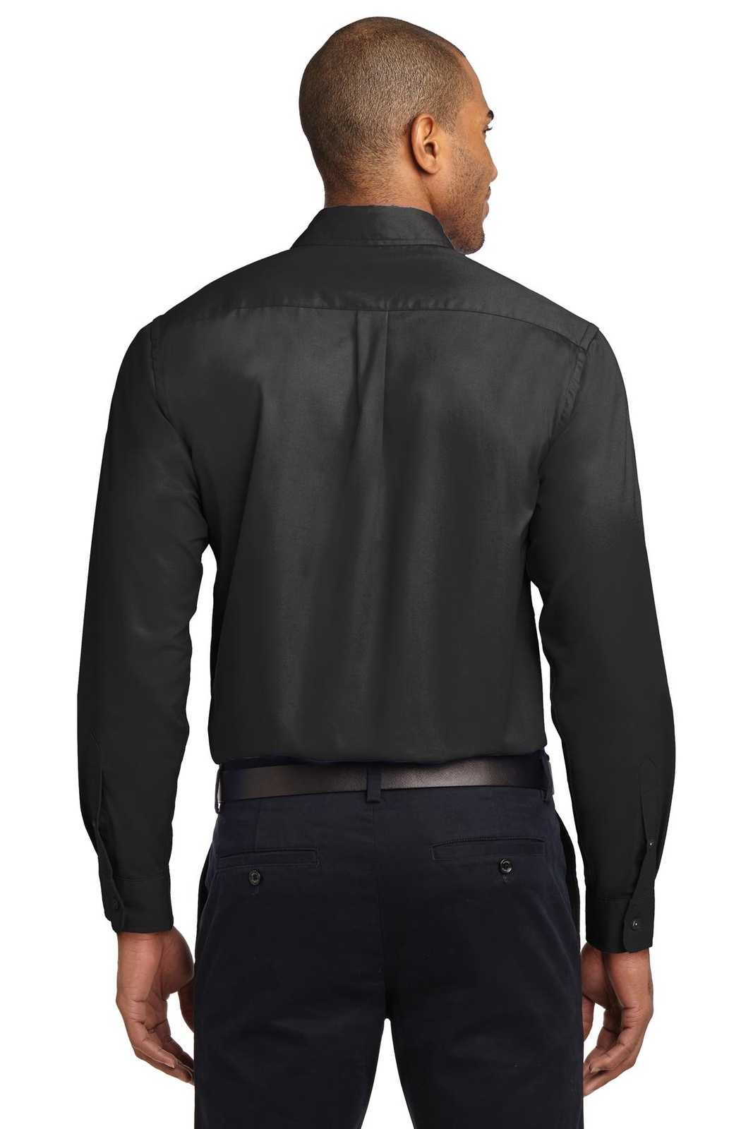 Port Authority S608 Long Sleeve Easy Care Shirt - Black Light Stone - HIT a Double - 2