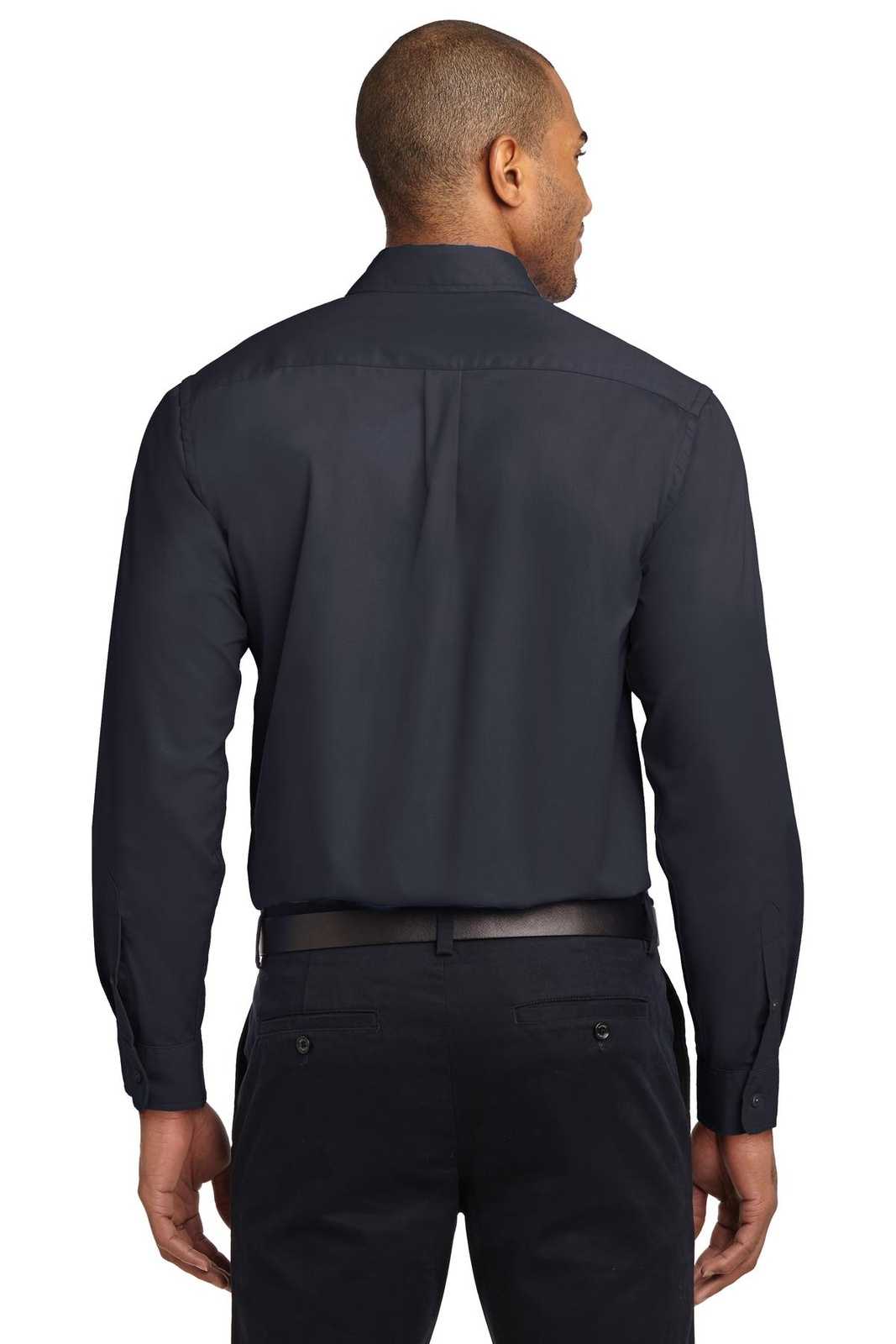 Port Authority S608 Long Sleeve Easy Care Shirt - Classic Navy Light Stone - HIT a Double - 2