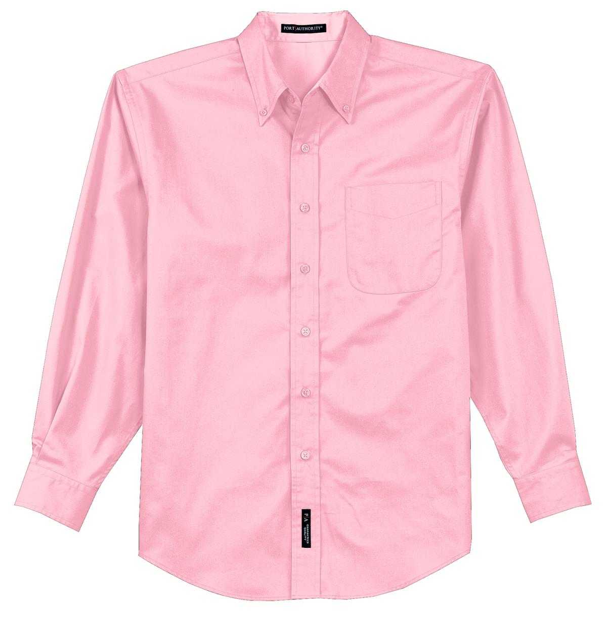 Port Authority S608 Long Sleeve Easy Care Shirt - Light Pink - HIT a Double - 5