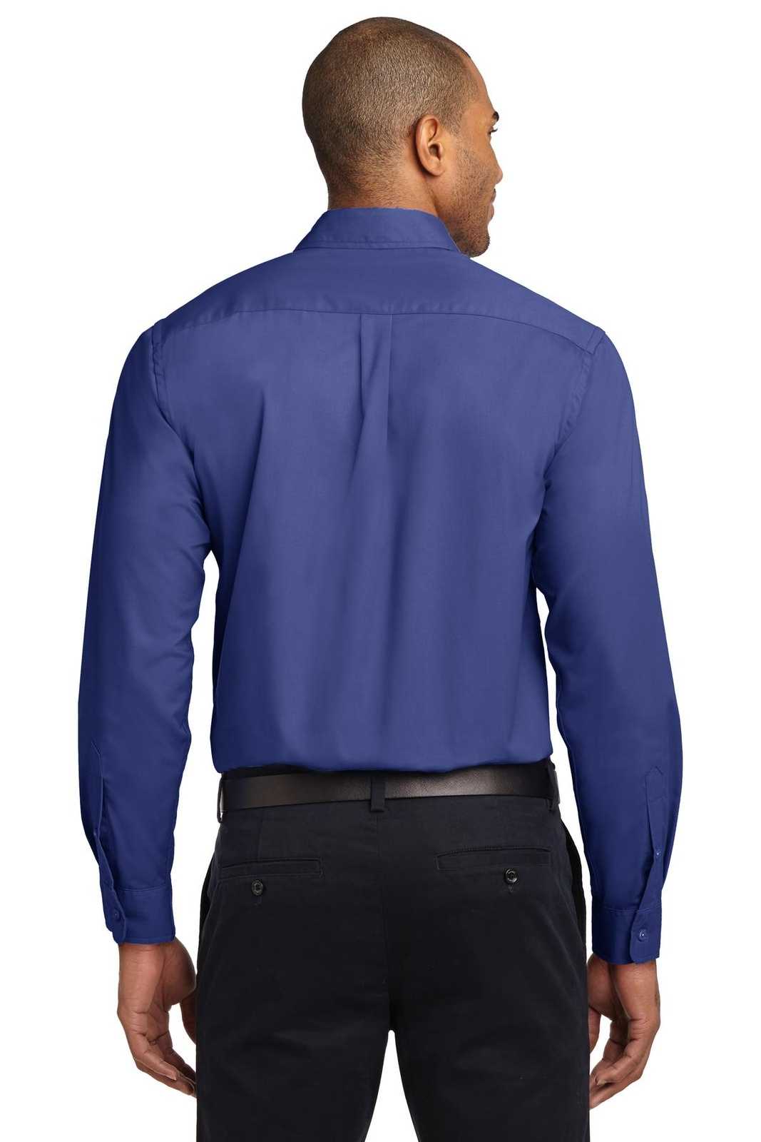 Port Authority S608 Long Sleeve Easy Care Shirt - Mediterranean Blue - HIT a Double - 2