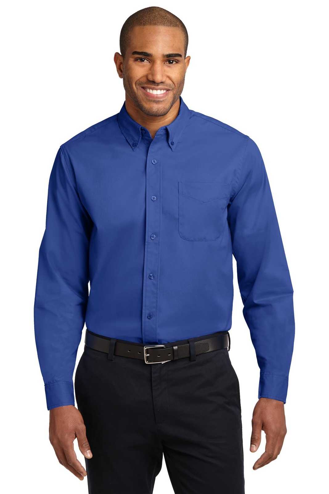 Port Authority S608 Long Sleeve Easy Care Shirt - Royal Classic Navy - HIT a Double - 1