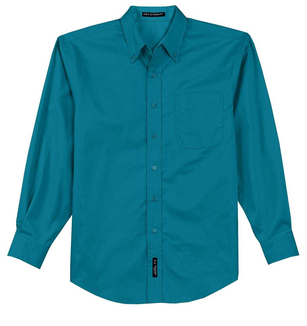 Port Authority S608 Long Sleeve Easy Care Shirt - Teal Green - HIT a Double - 5