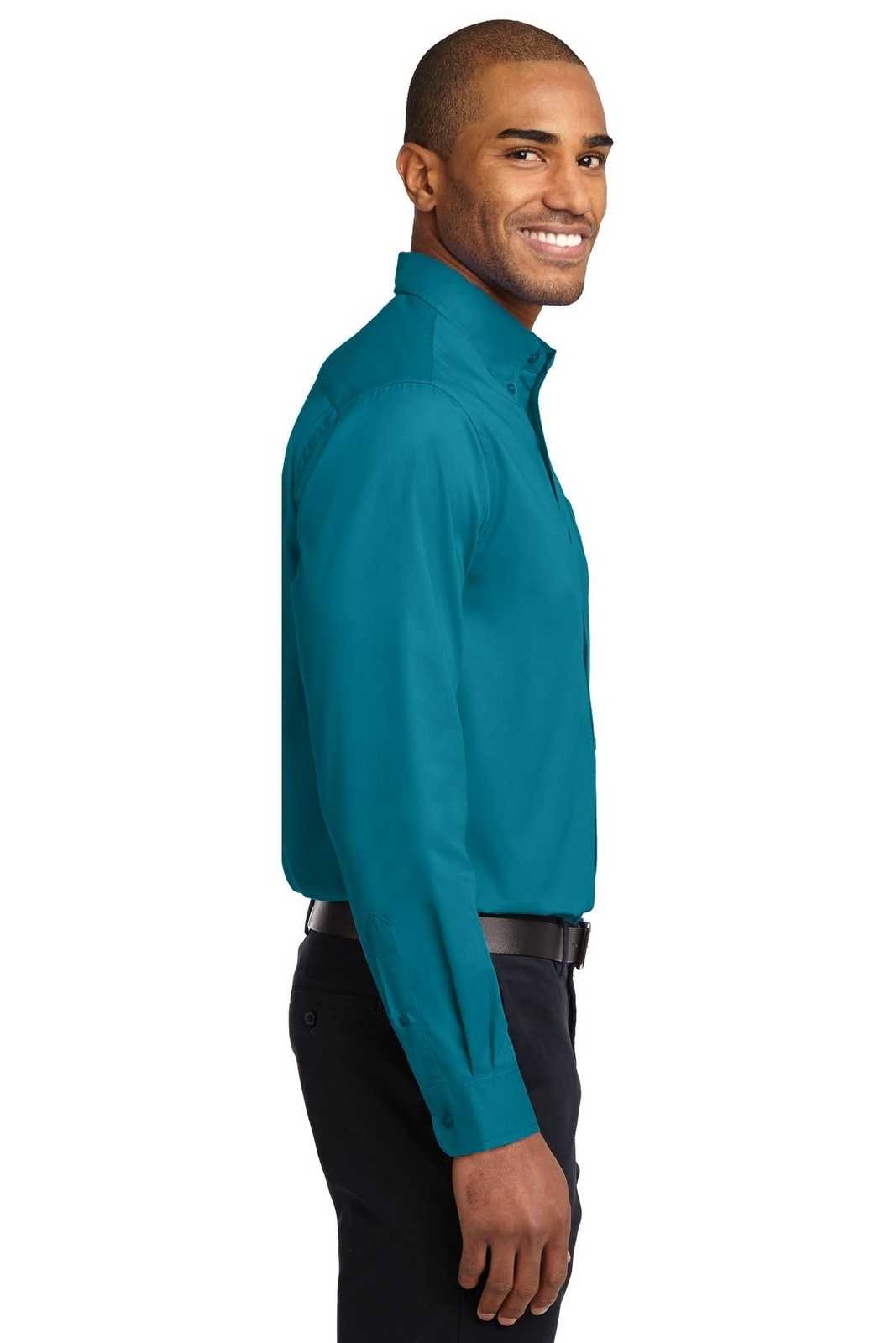 Port Authority S608 Long Sleeve Easy Care Shirt - Teal Green - HIT a Double - 3