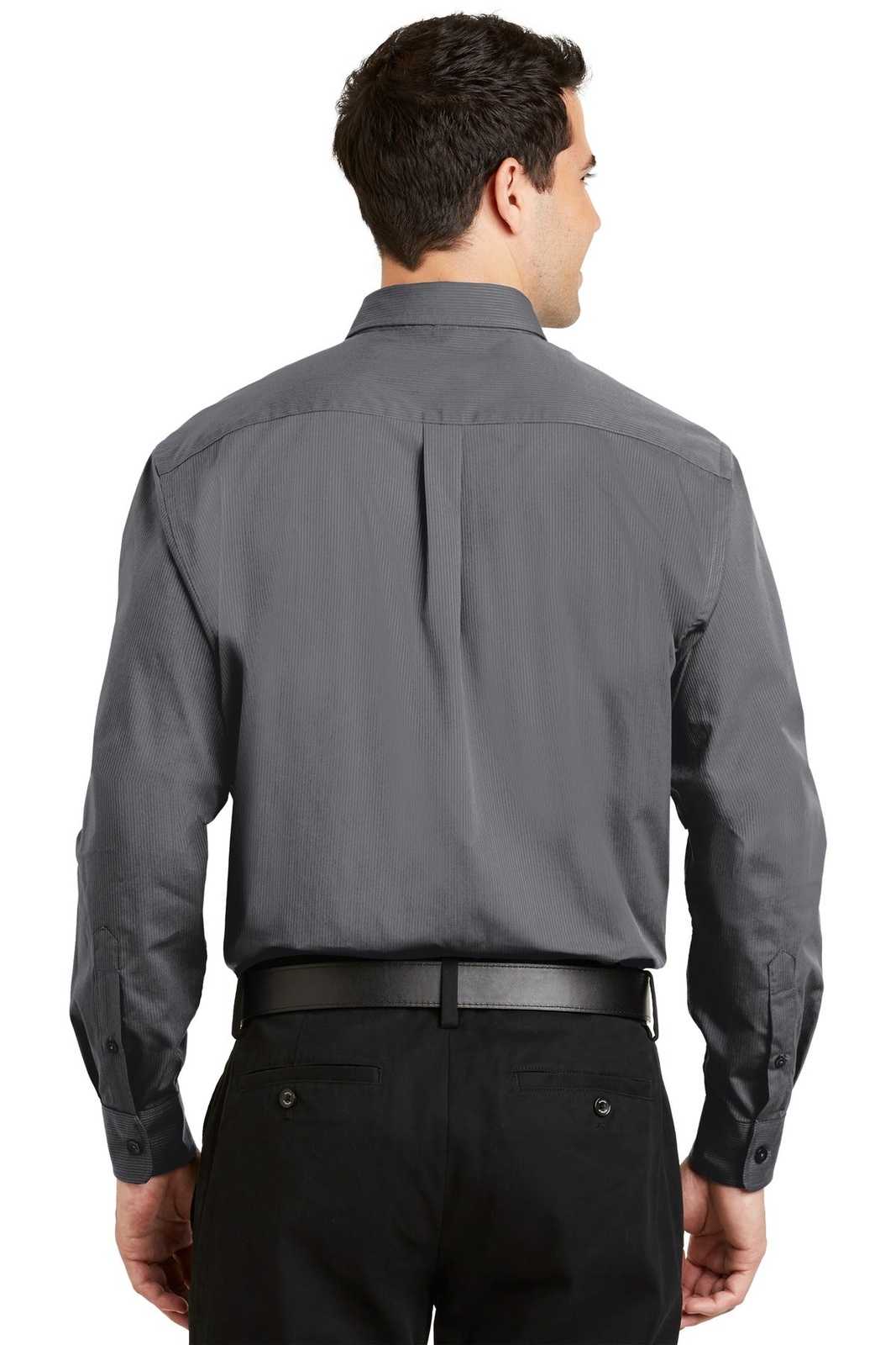 Port Authority S613 Tonal Pattern Easy Care Shirt - Gray - HIT a Double - 1