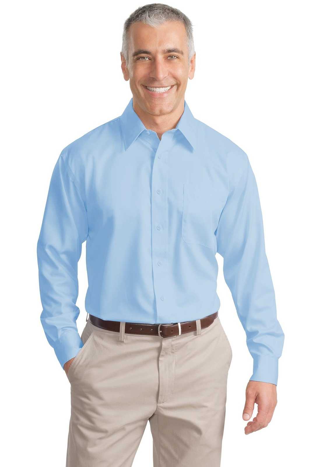 Port Authority S638 Non-Iron Twill Shirt - Sky Blue - HIT a Double - 1