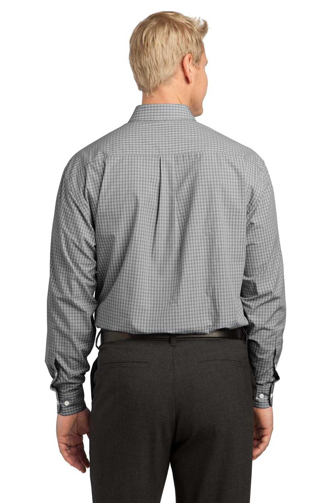Port Authority S639 Plaid Pattern Easy Care Shirt - Charcoal - HIT a Double - 2