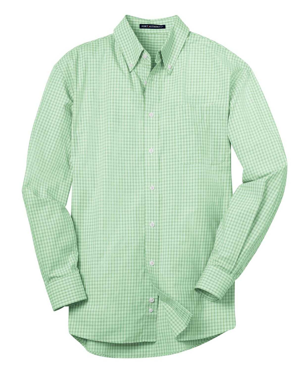 Port Authority S639 Plaid Pattern Easy Care Shirt - Green - HIT a Double - 5