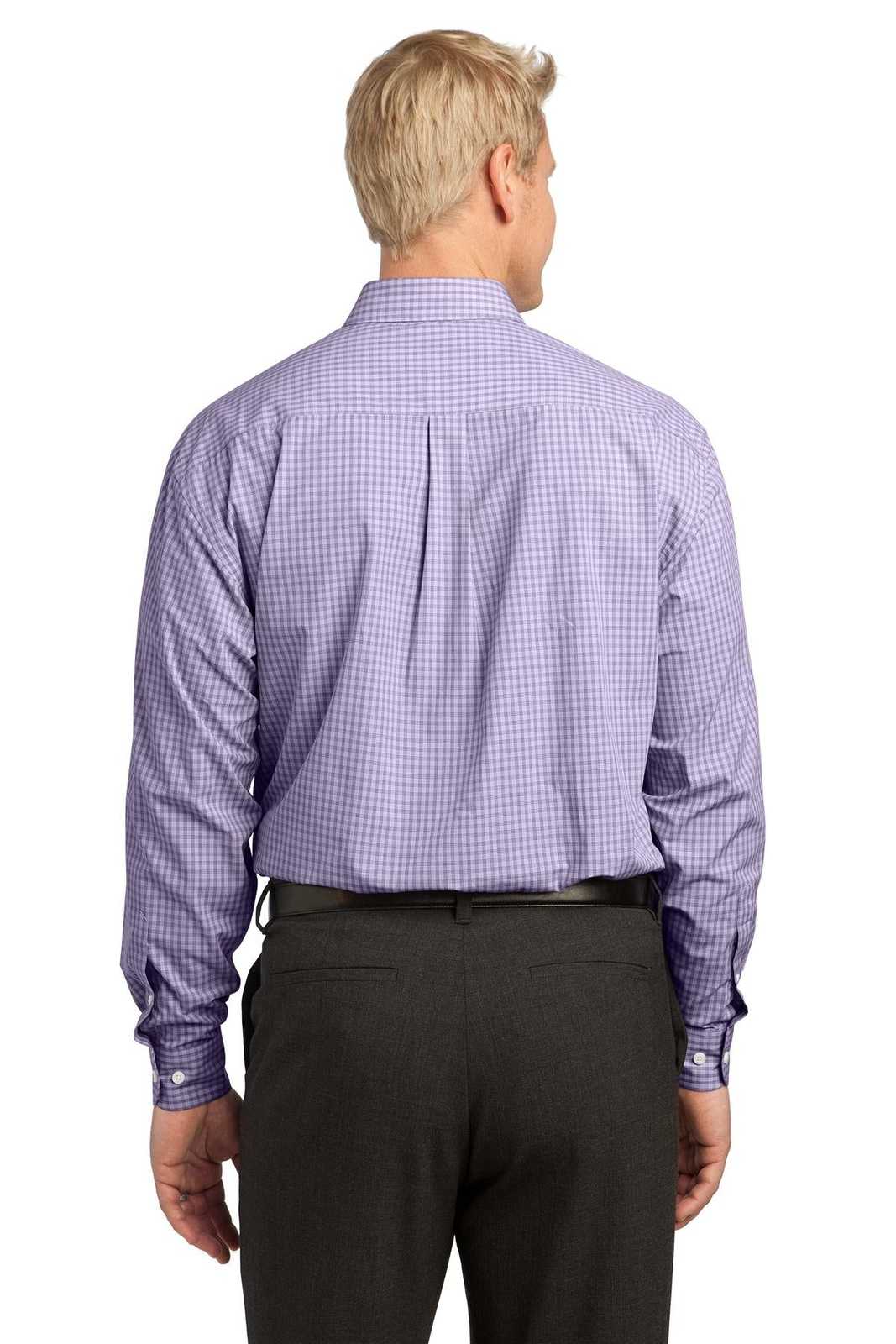 Port Authority S639 Plaid Pattern Easy Care Shirt - Purple - HIT a Double - 2