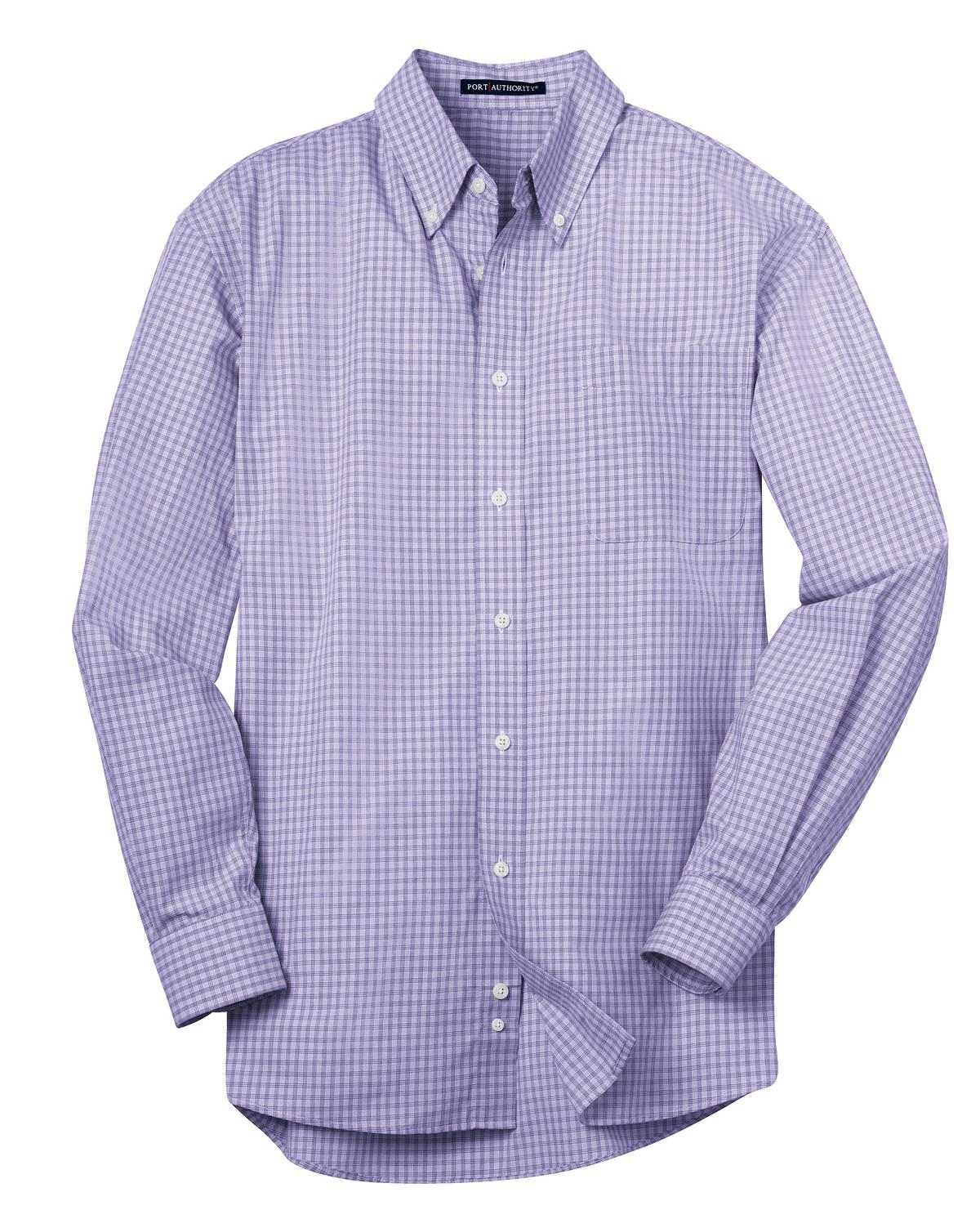Port Authority S639 Plaid Pattern Easy Care Shirt - Purple - HIT a Double - 5