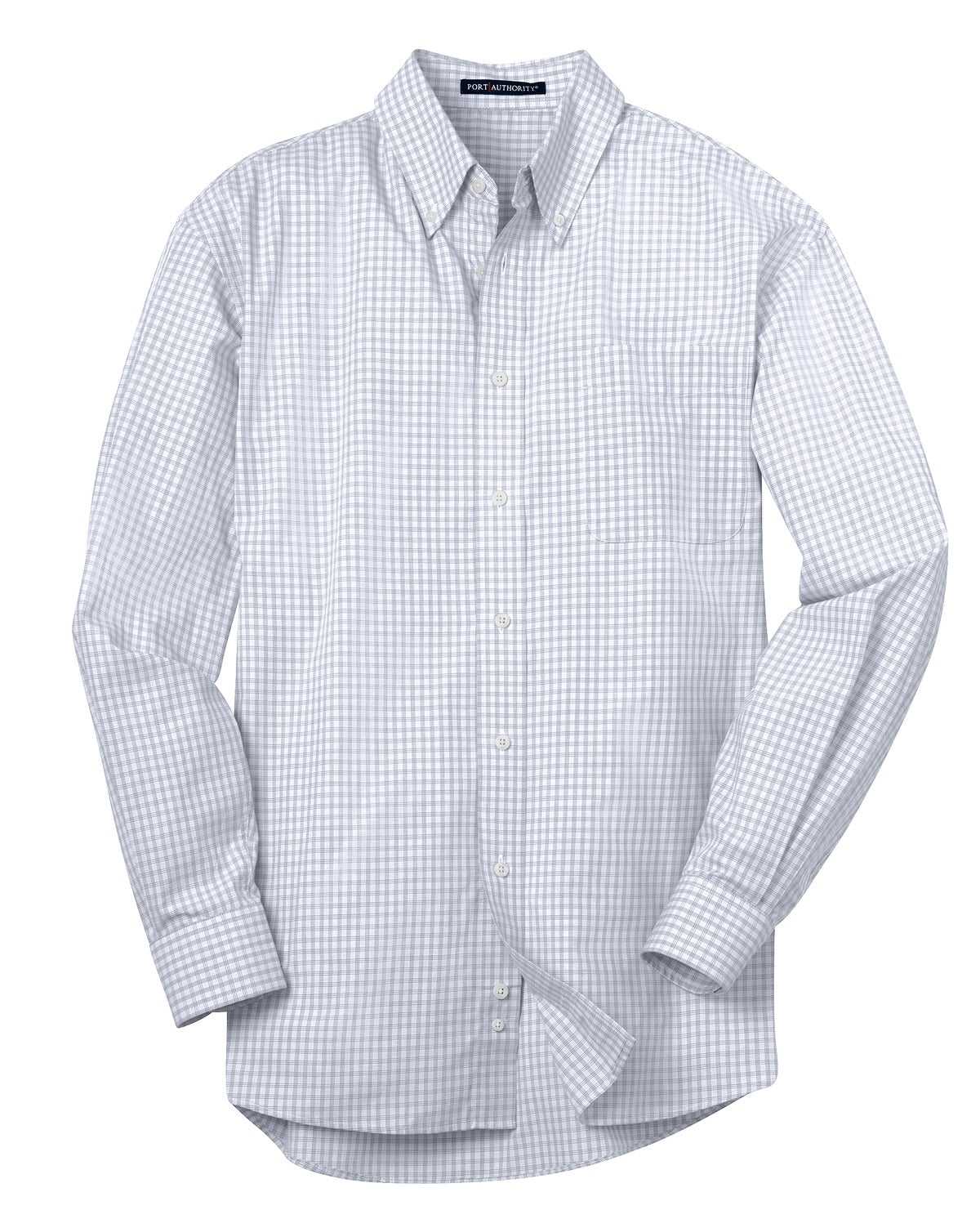 Port Authority S639 Plaid Pattern Easy Care Shirt - White - HIT a Double - 5