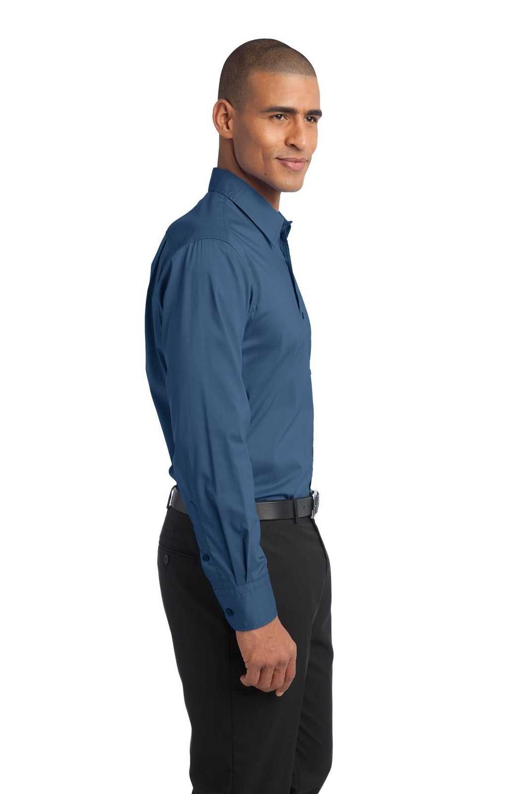Port Authority S646 Stretch Poplin Shirt - Moonlight Blue - HIT a Double - 3