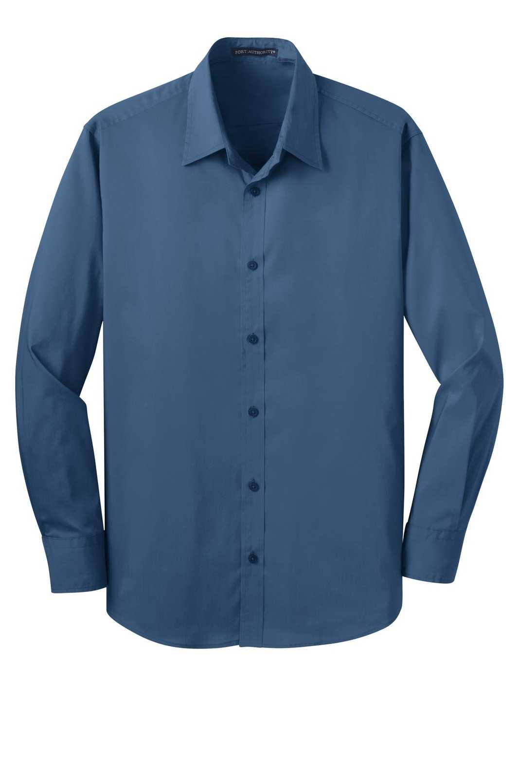 Port Authority S646 Stretch Poplin Shirt - Moonlight Blue - HIT a Double - 5