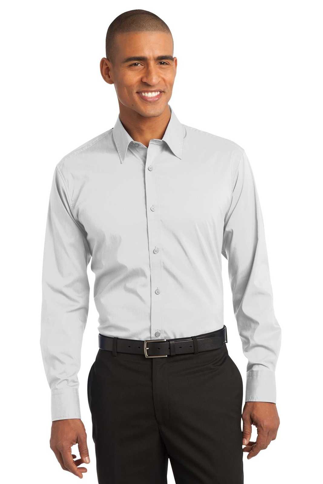 Port Authority S646 Stretch Poplin Shirt - White - HIT a Double - 1