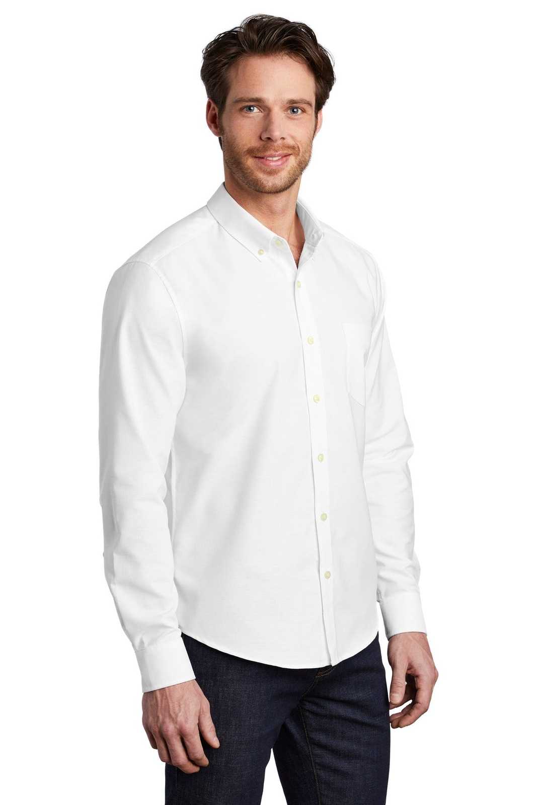 Port Authority S651 Untucked Fit Superpro Oxford - White - HIT a Double - 4