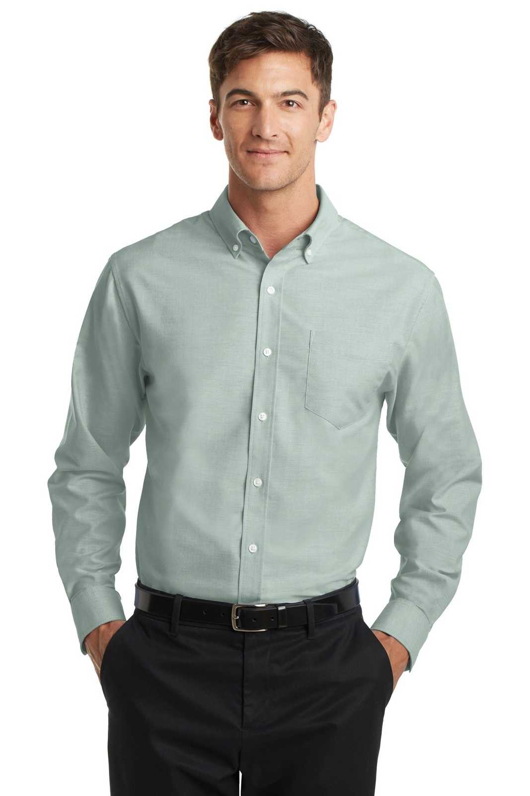 Port Authority S658 Superpro Oxford Shirt - Green - HIT a Double - 1