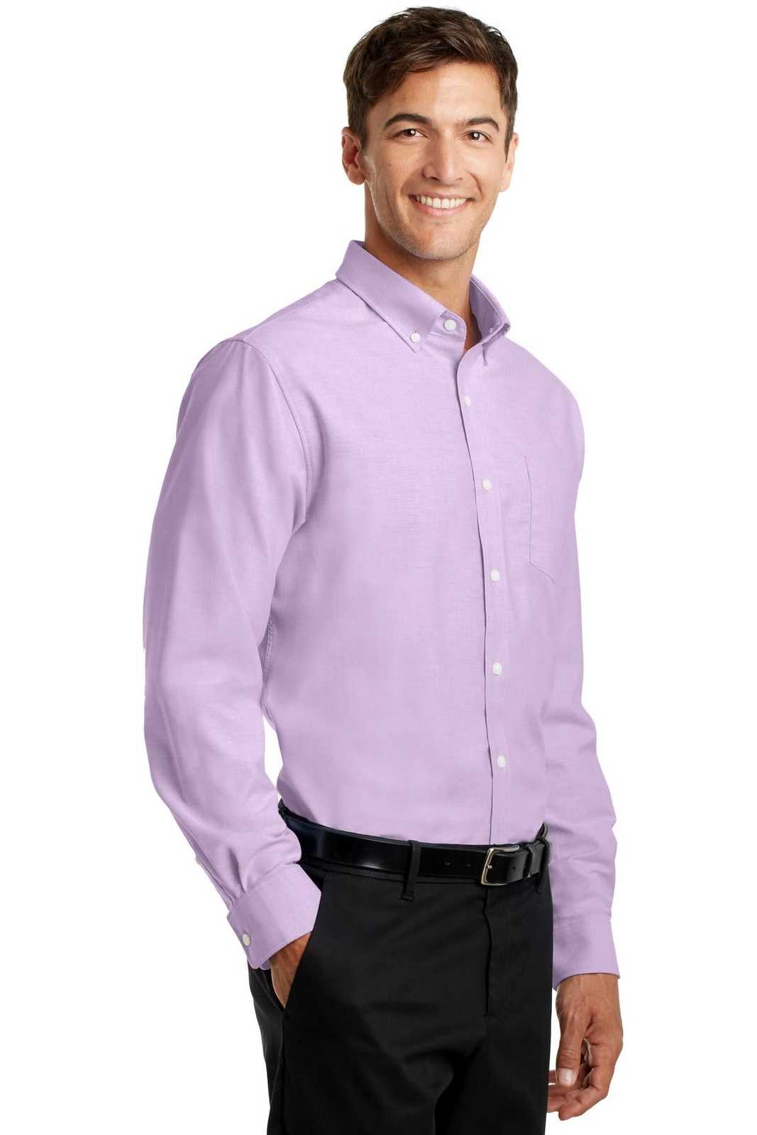 Port Authority S658 Superpro Oxford Shirt - Soft Purple - HIT a Double - 4