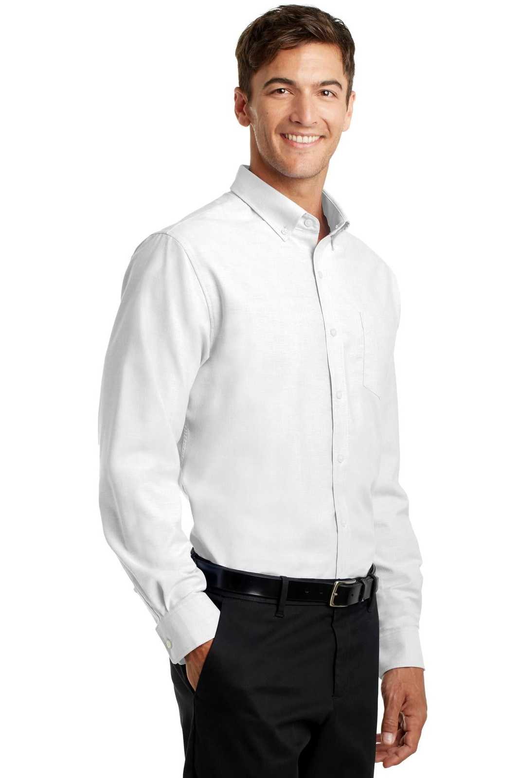 Port Authority S658 Superpro Oxford Shirt - White - HIT a Double - 4