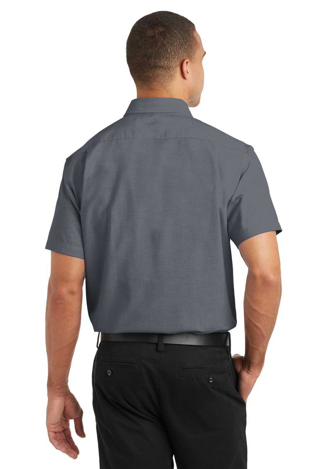 Port Authority S659 Short Sleeve Superpro Oxford Shirt - Black - HIT a Double - 2