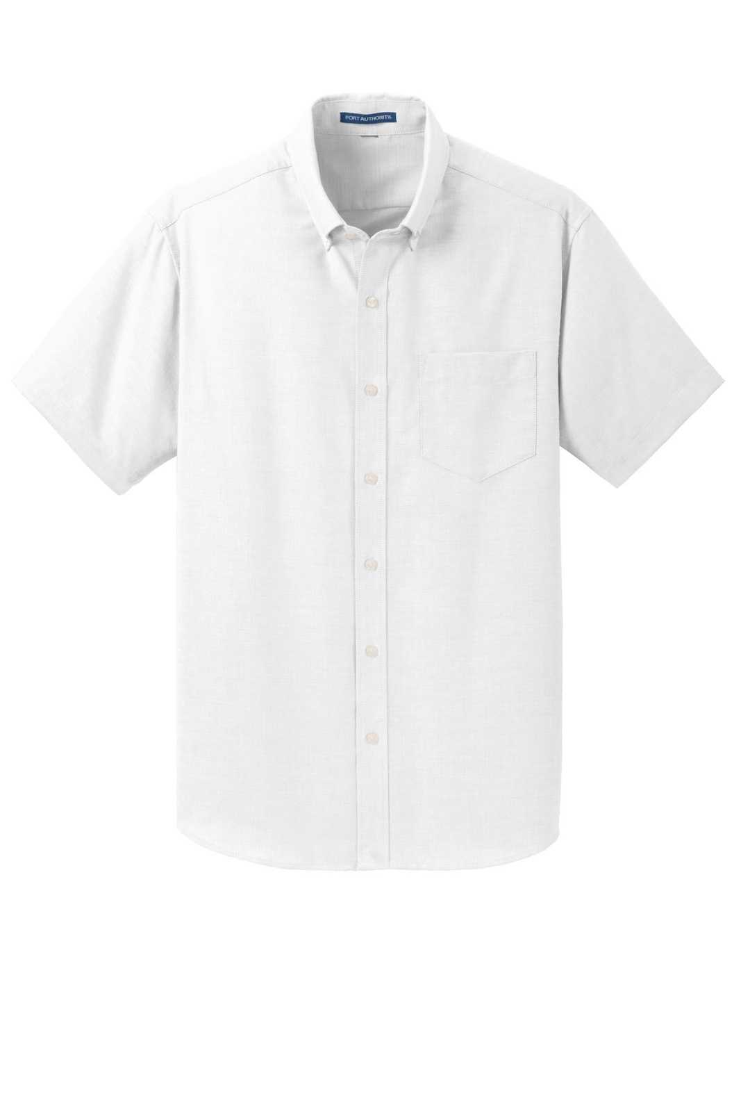 Port Authority S659 Short Sleeve Superpro Oxford Shirt - White - HIT a Double - 5
