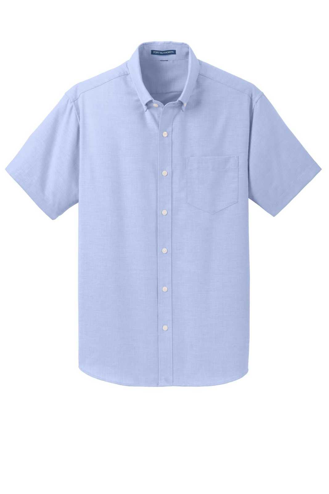 Port Authority S659 Short Sleeve Superpro Oxford Shirt - Oxford Blue - HIT a Double - 5