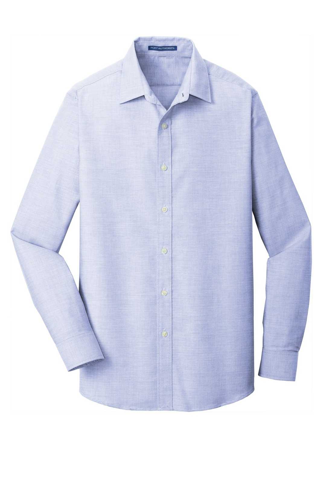 Port Authority S661 Slim Fit Superpro Oxford Shirt - Oxford Blue - HIT a Double - 5