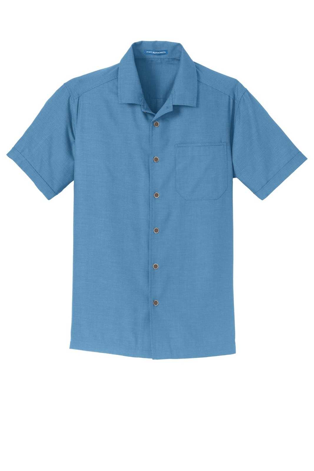 Port Authority S662 Textured Camp Shirt - Celadon - HIT a Double - 5