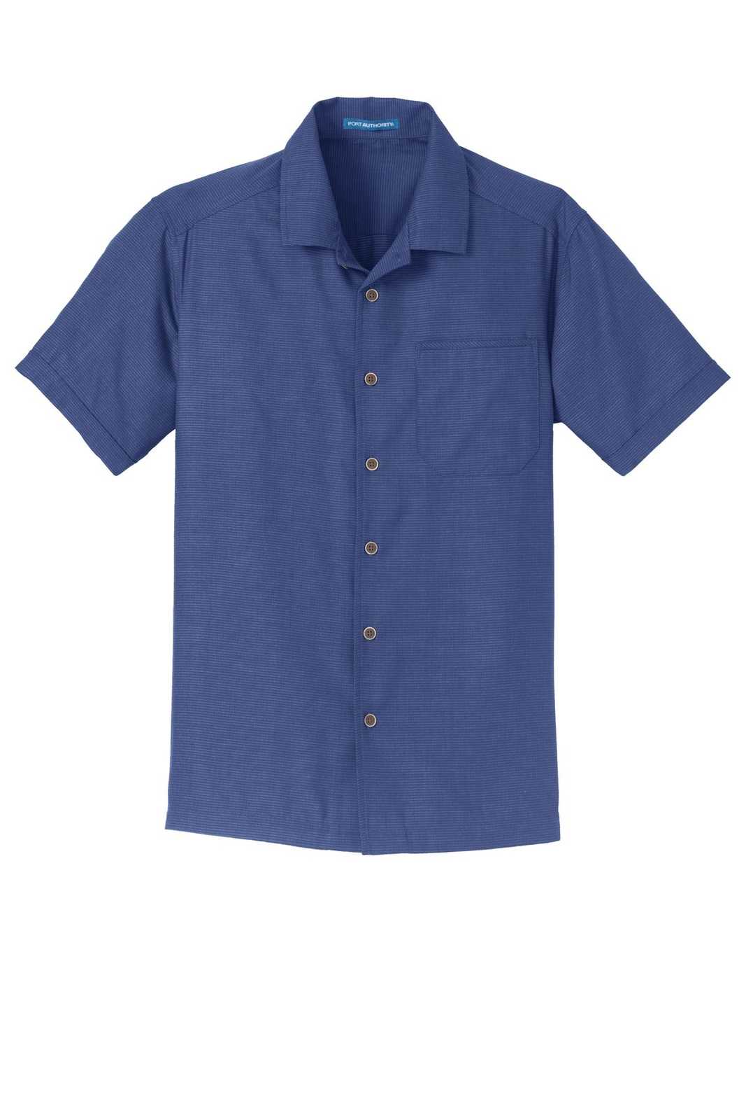 Port Authority S662 Textured Camp Shirt - Royal - HIT a Double - 5