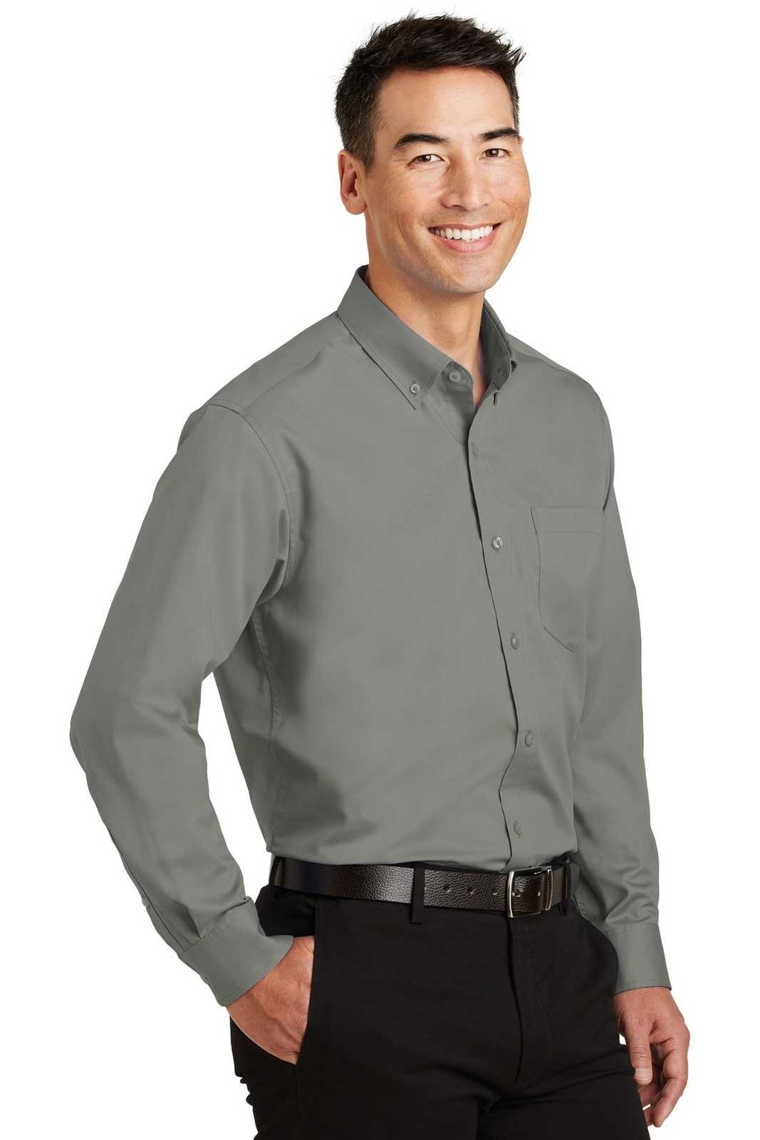 Port Authority S663 SuperPro Twill Shirt - Monument Gray - HIT a Double - 4