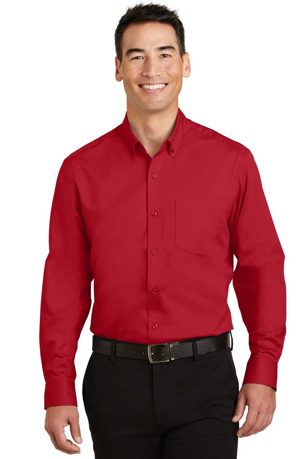 Port Authority S663 Superpro Twill Shirt - Rich Red - HIT a Double - 1