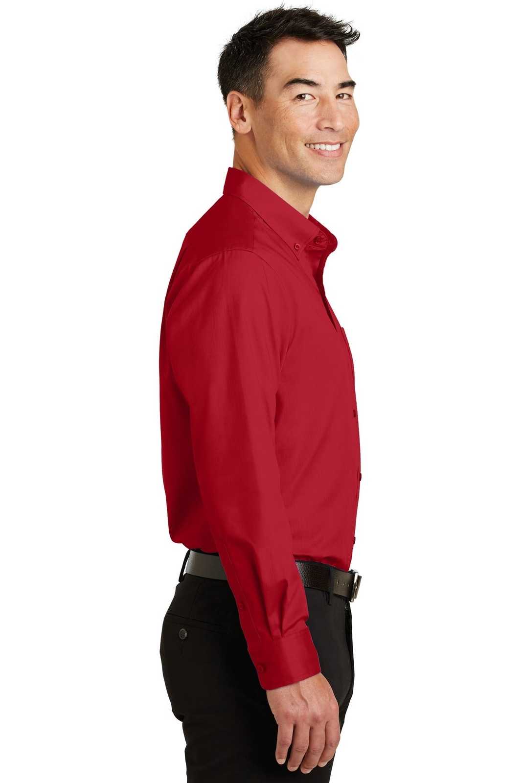 Port Authority S663 Superpro Twill Shirt - Rich Red - HIT a Double - 3