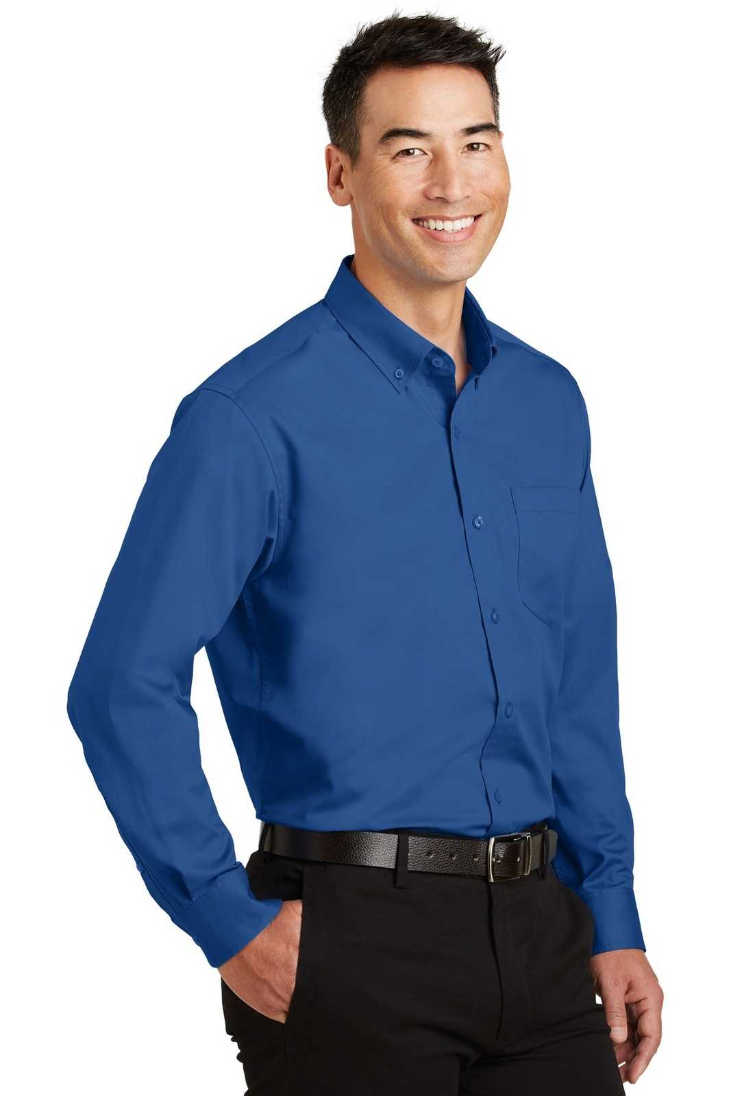 Port Authority S663 Superpro Twill Shirt - True Blue - HIT a Double - 4