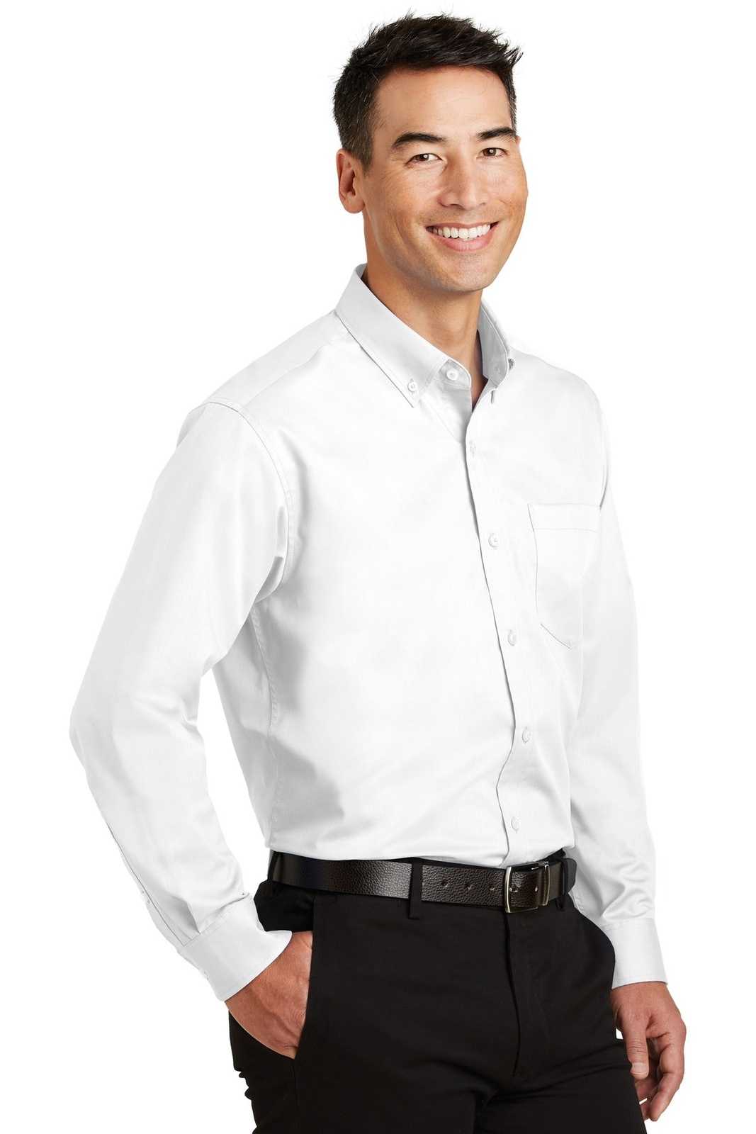 Port Authority S663 Superpro Twill Shirt - White - HIT a Double - 4