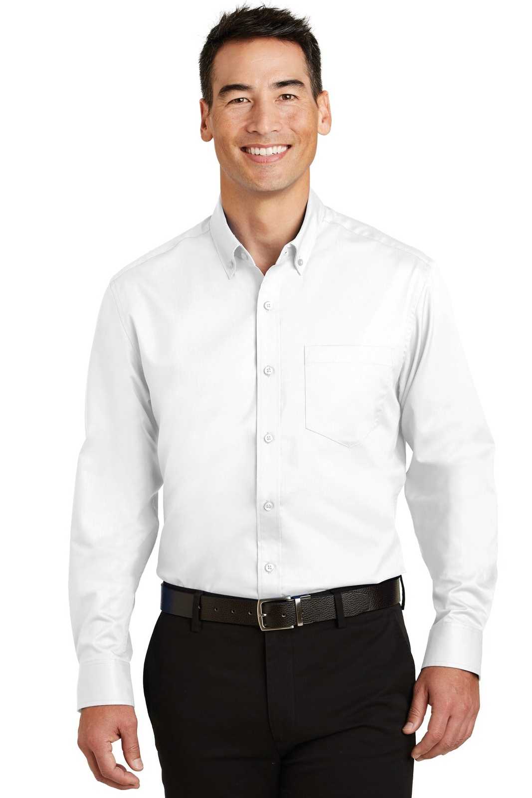 Port Authority S663 Superpro Twill Shirt - White - HIT a Double - 1
