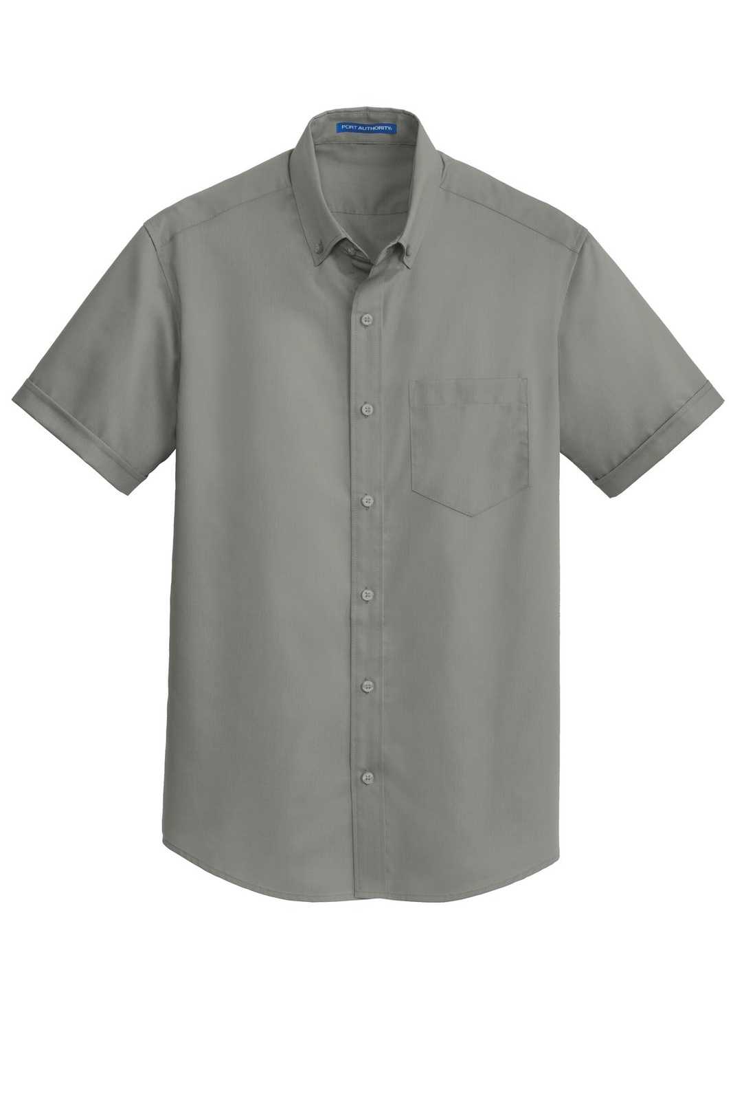Port Authority S664 Short Sleeve SuperPro Twill Shirt - Monument Gray - HIT a Double - 5