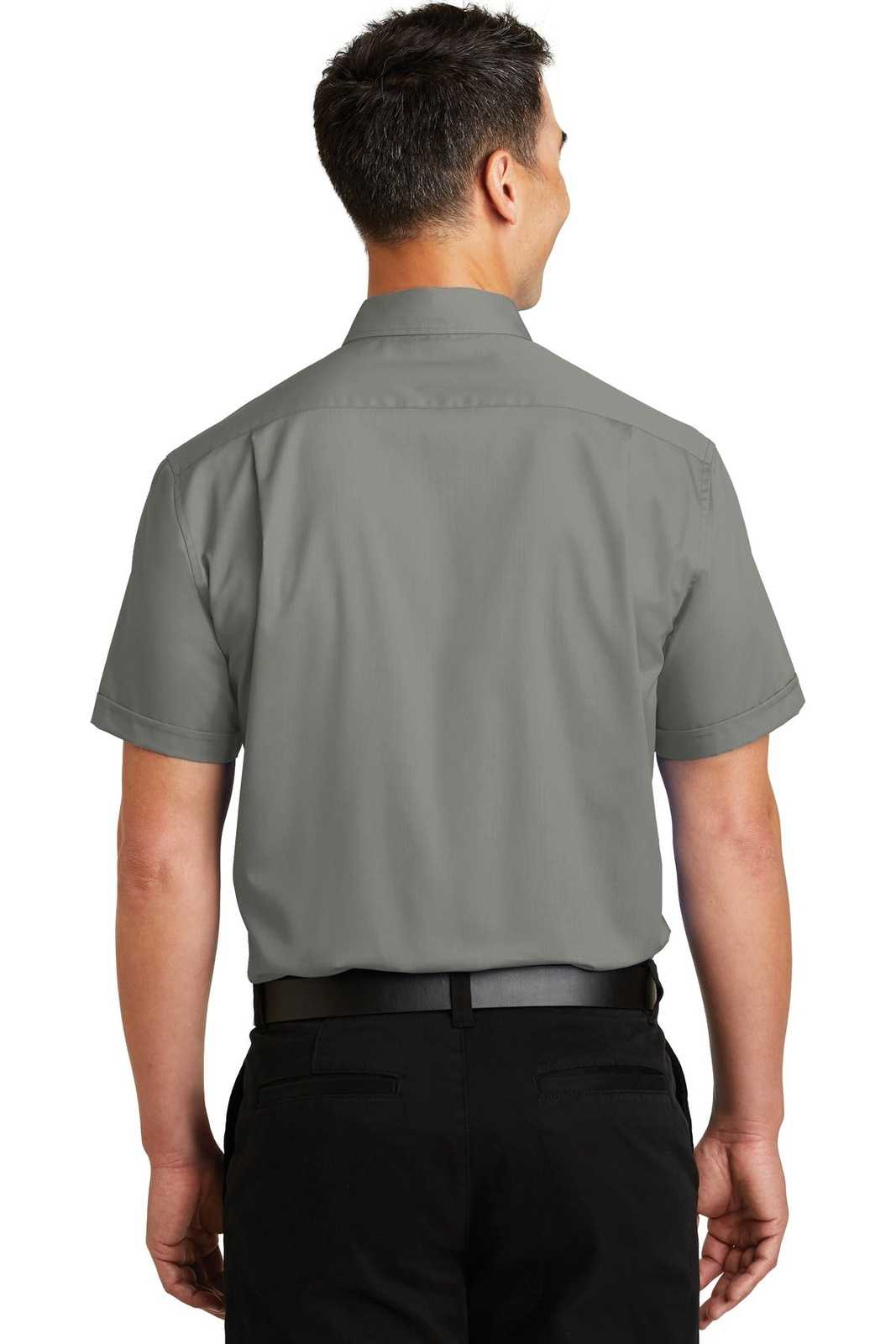 Port Authority S664 Short Sleeve SuperPro Twill Shirt - Monument Gray - HIT a Double - 2