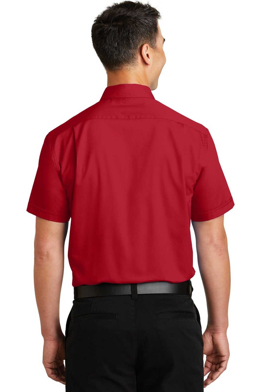 Port Authority S664 Short Sleeve Superpro Twill Shirt - Rich Red - HIT a Double - 1