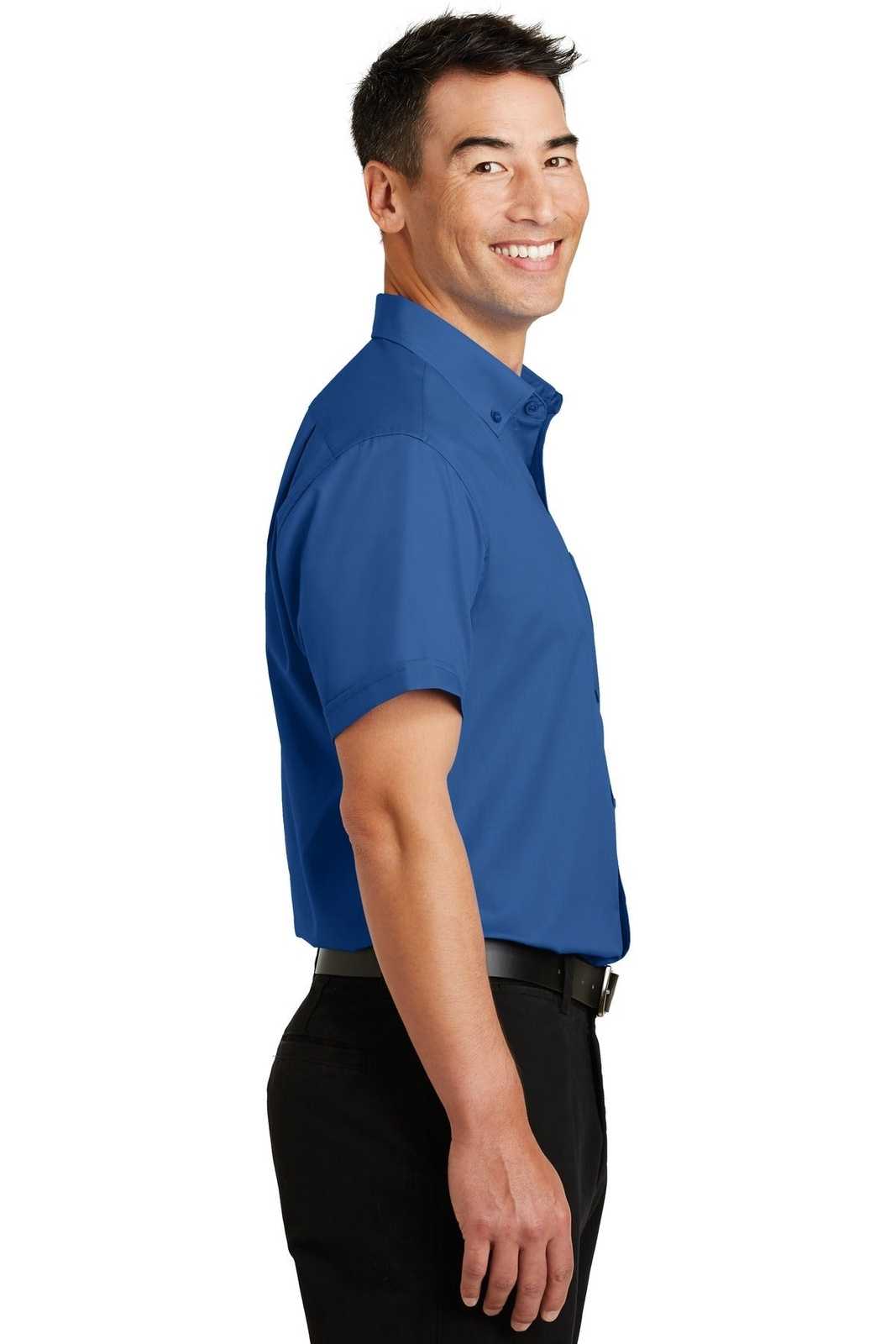 Port Authority S664 Short Sleeve Superpro Twill Shirt - True Blue - HIT a Double - 3