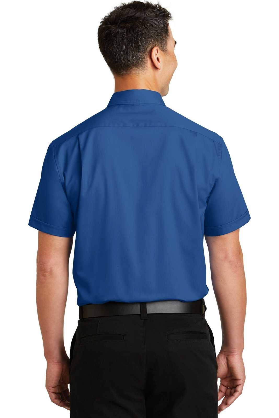 Port Authority S664 Short Sleeve Superpro Twill Shirt - True Blue - HIT a Double - 2