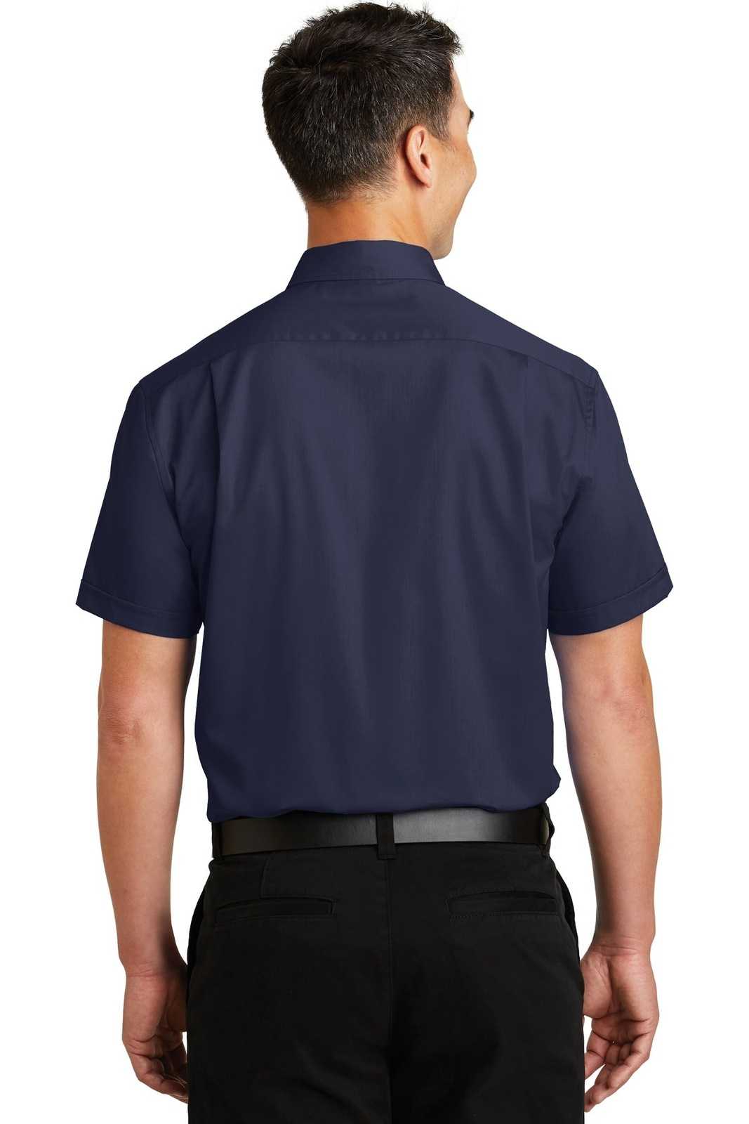 Port Authority S664 Short Sleeve Superpro Twill Shirt - True Navy - HIT a Double - 1
