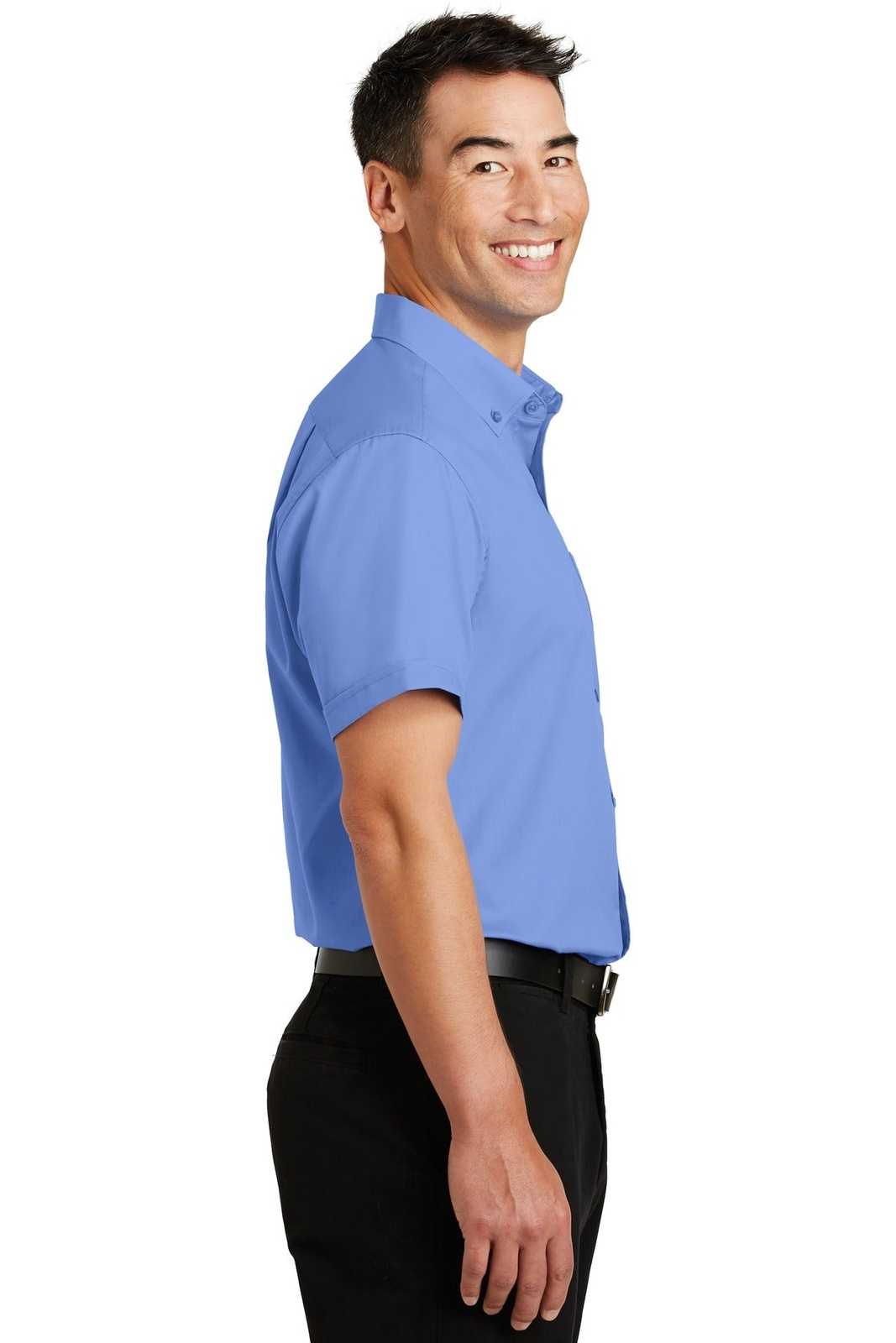 Port Authority S664 Short Sleeve Superpro Twill Shirt - Ultramarine Blue - HIT a Double - 3
