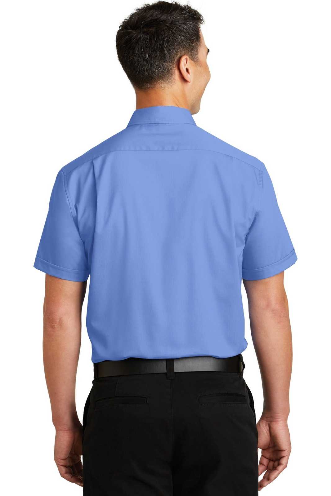 Port Authority S664 Short Sleeve Superpro Twill Shirt - Ultramarine Blue - HIT a Double - 2