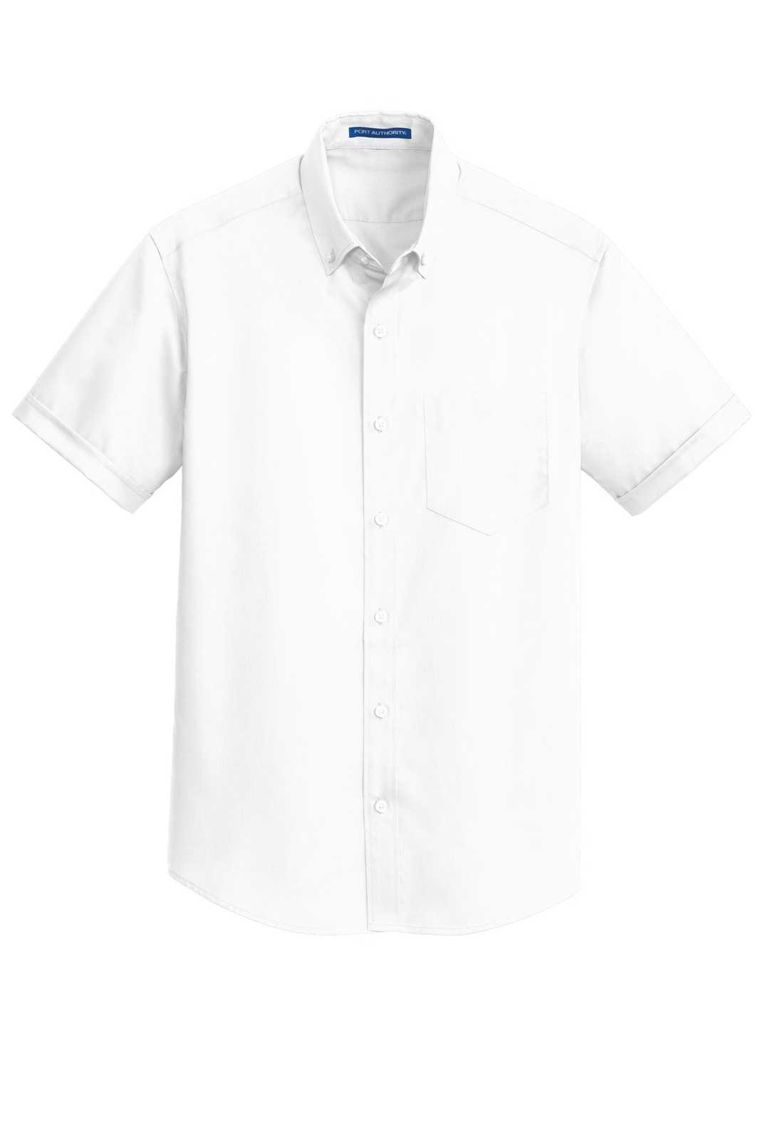 Port Authority S664 Short Sleeve Superpro Twill Shirt - White - HIT a Double - 5