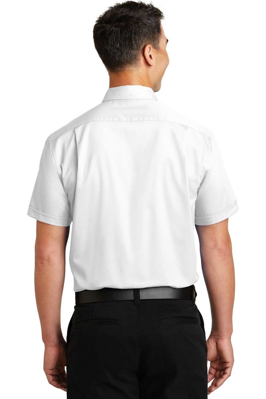 Port Authority S664 Short Sleeve Superpro Twill Shirt - White - HIT a Double - 1