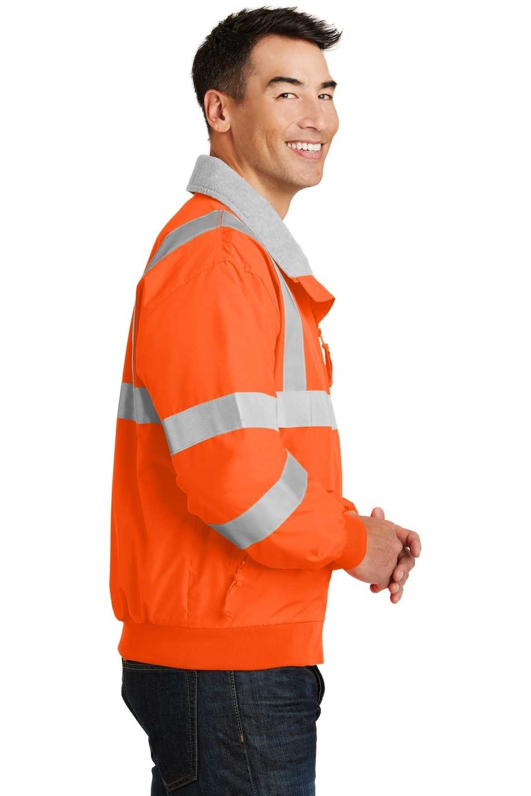 Port Authority SRJ754 Enhanced Visibility Challenger Jacket with Reflective Taping - Safety Orange Reflective - HIT a Double - 3