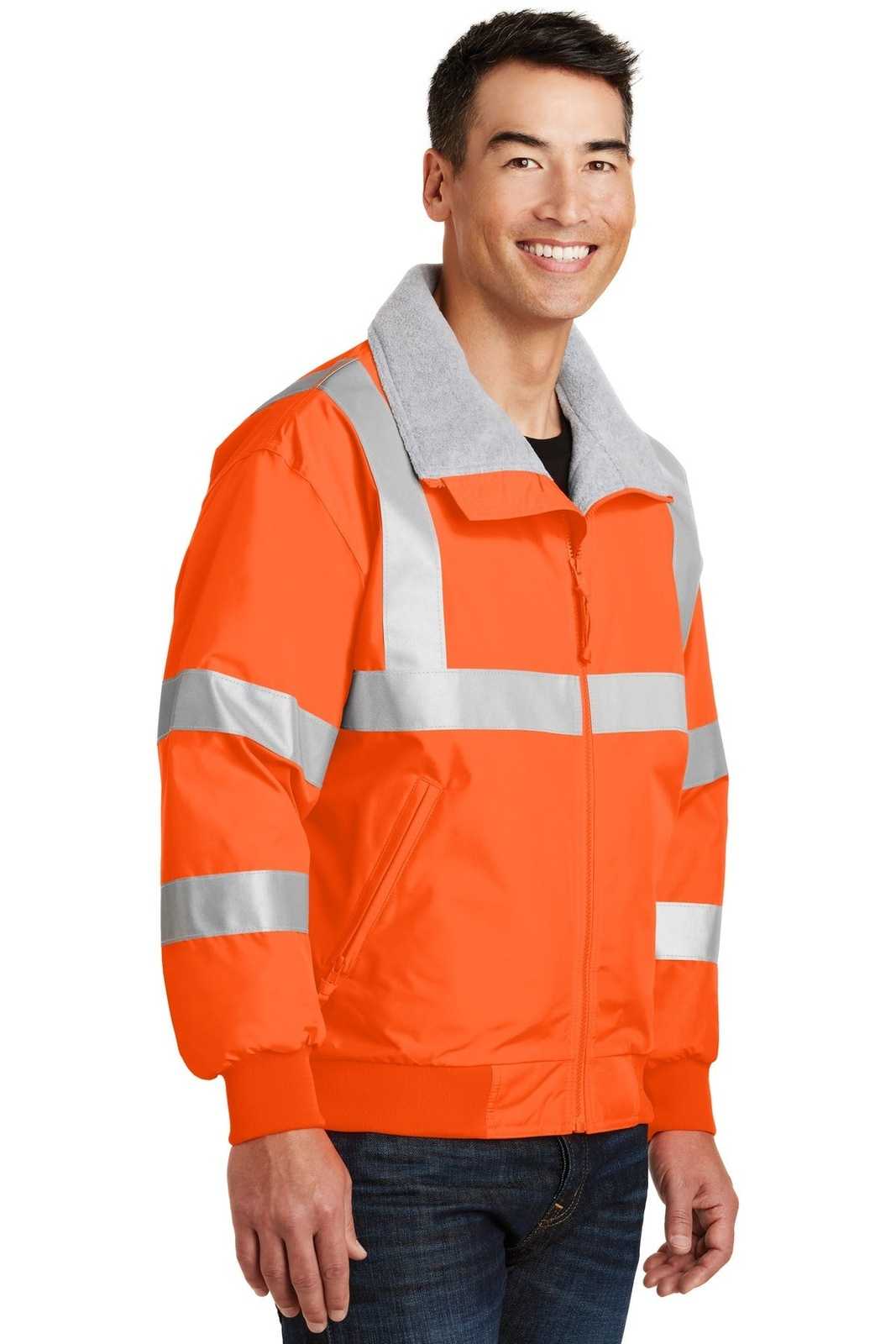 Port Authority SRJ754 Enhanced Visibility Challenger Jacket with Reflective Taping - Safety Orange Reflective - HIT a Double - 4