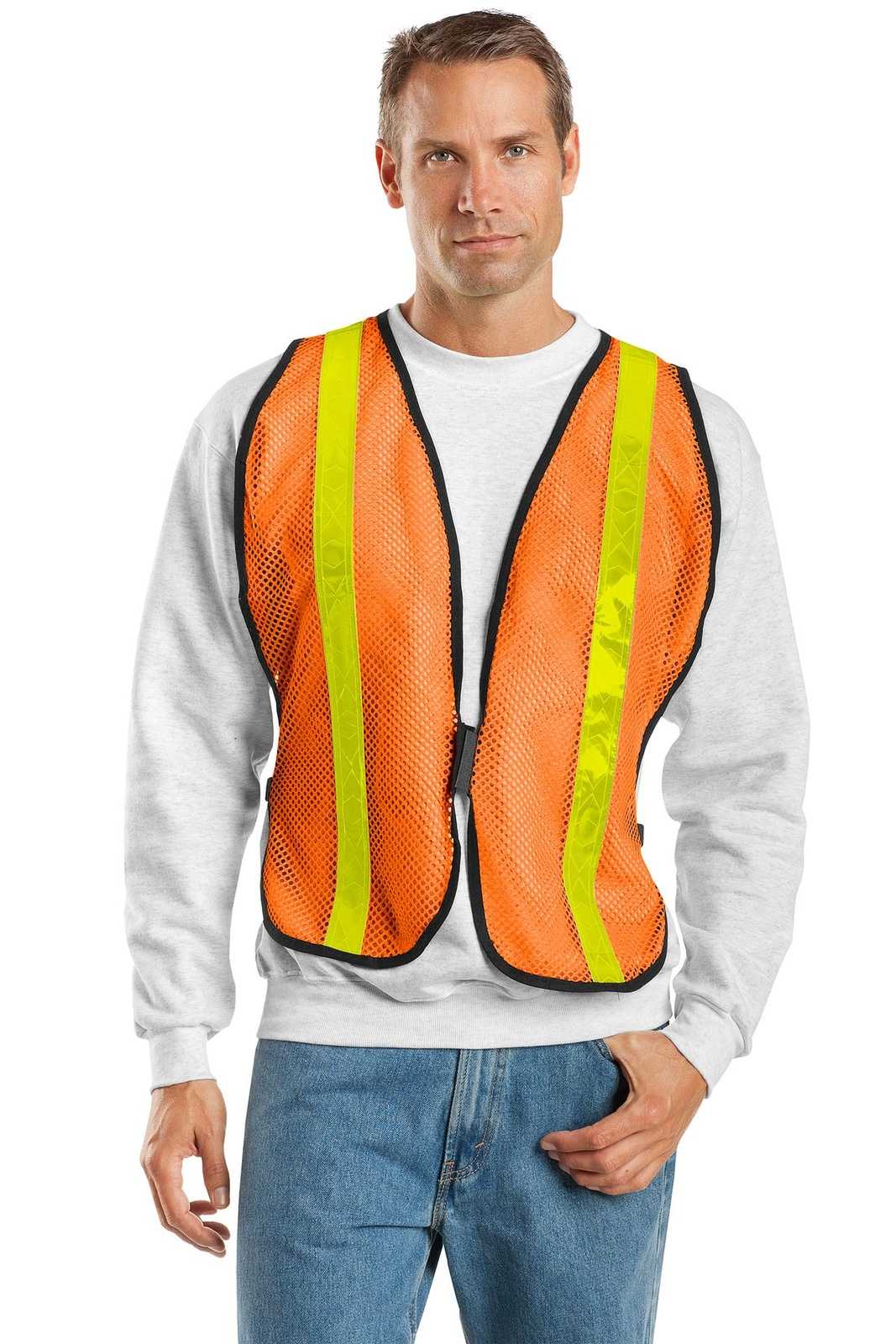 Port Authority SV02 Mesh Enhanced Visibility Vest - Safety Orange - HIT a Double - 1