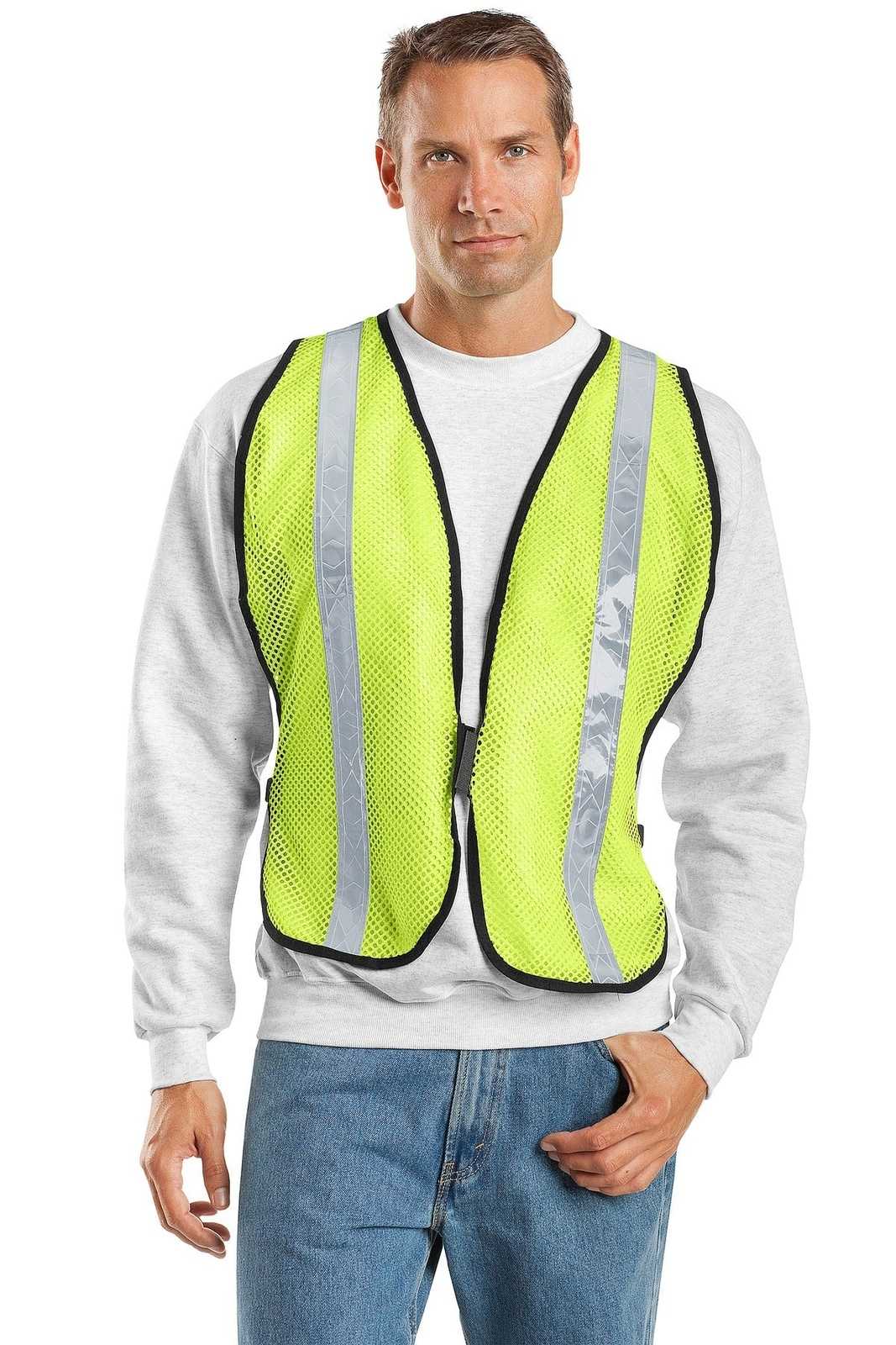 Port Authority SV02 Mesh Enhanced Visibility Vest - Safety Yellow - HIT a Double - 1