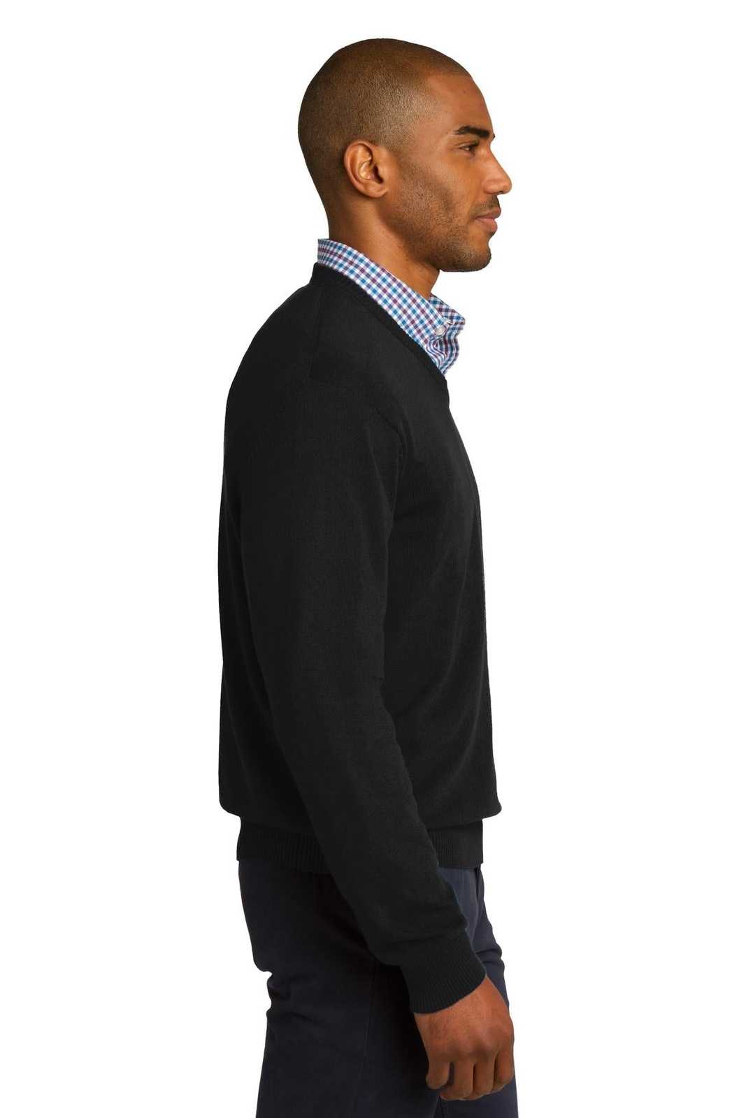 Port Authority SW285 V-Neck Sweater - Black - HIT a Double - 3
